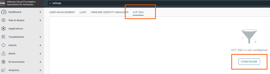 Configure VCF SSO for VCF Operations for Networks in VCF 9.1